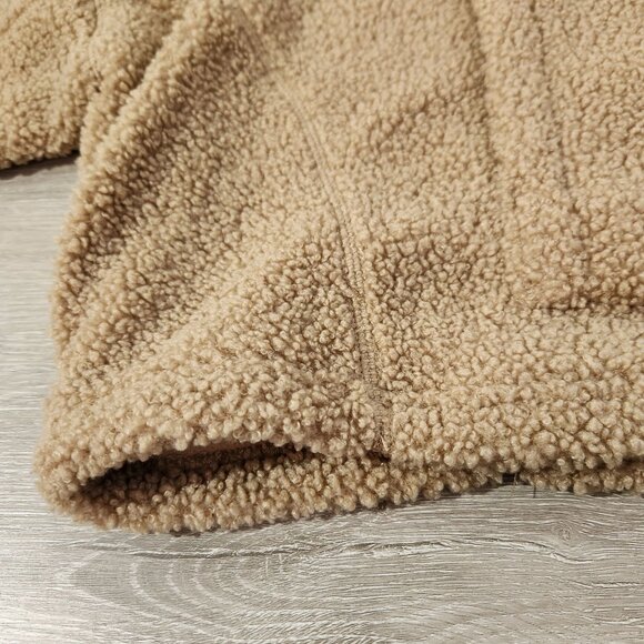 Bailey 44 Tan Sherpa Oversized Cropped Funnel Neck Pullover 1/2 Zip Women's XL - Picture 9 of 13